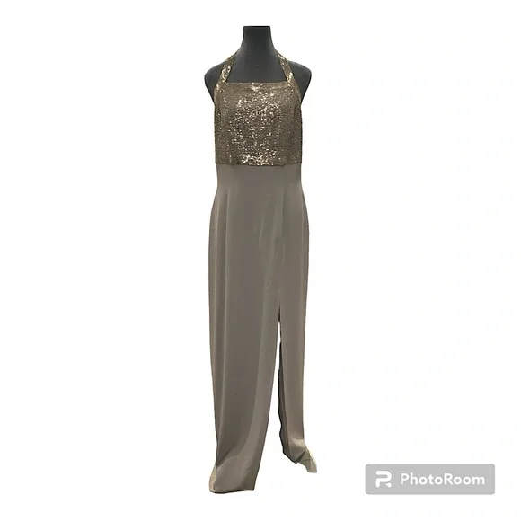 oleg cassini black tie dress Billie Dress Beaded main image 0
